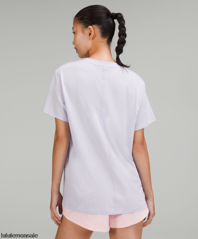 Lululemon Damen DELULU318 | All Yours Baumwoll T-shirt Pastellblau